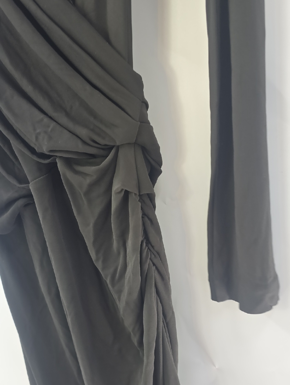 Zara Olive Green One-Shoulder Draped Maxi Dress - Picture 6 of 8